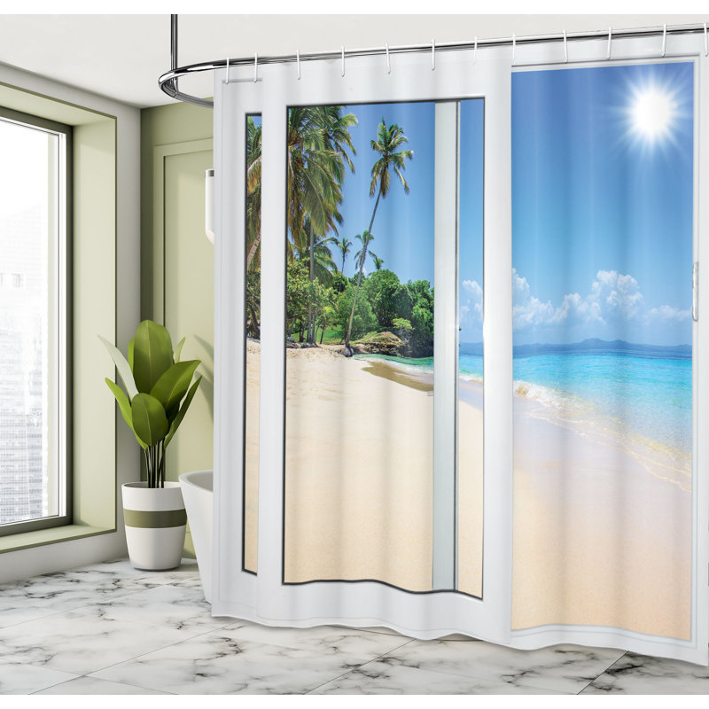 Shower Curtain with Hooks Included, 70" H x 69" W