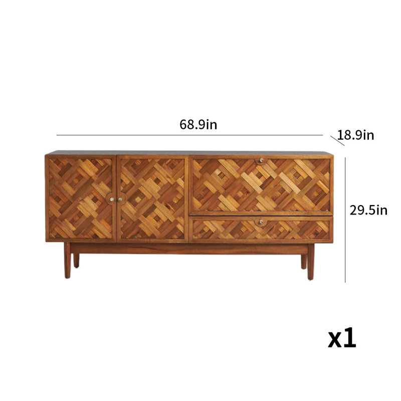 Retro American Style Accent Cabinet 68.9'' Sideboard