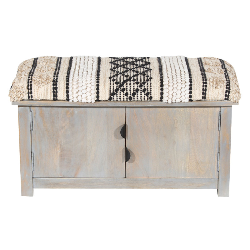 Burçin Cotton Upholstered Storage Bench