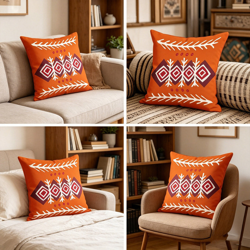 Housse de coussin bohémienne à 9 heures