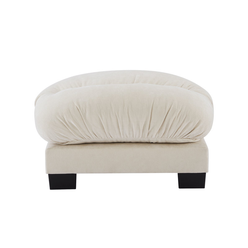 Repose-pieds en chenille pour salon, Beige