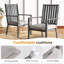 Ensemble de 2 chaises de patio en aluminium toutes saisons de 23 po avec coussins gris épais et structure grise-129473054