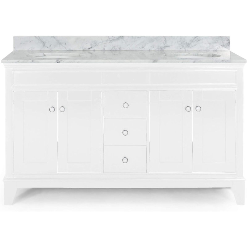Meuble-lavabo double 61 po avec comptoir Dilaver