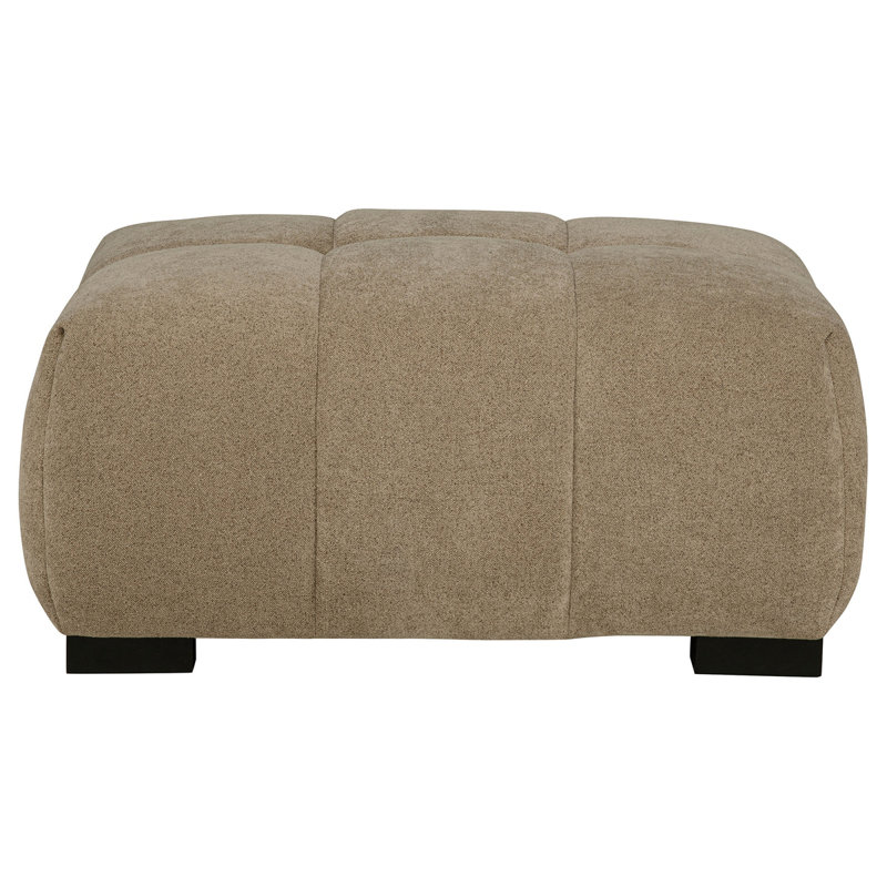 Plather Upholstered Rectangular Ottoman, Black