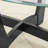 48" Oval Glass Top Coffee Table, Modern Black Frame Center Table for Living Room Office Apartment-1412084104