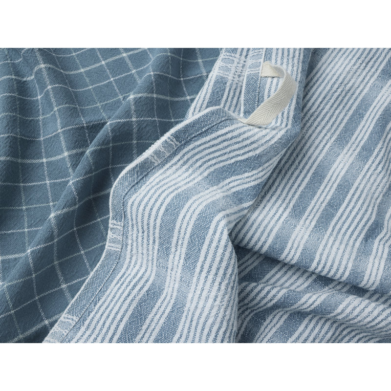 Clarendon Organic Kitchen Towel Set, Cerulean