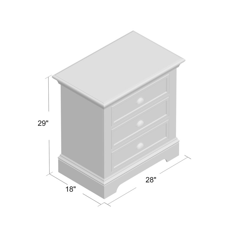 Huey 28'' W Nightstand, White