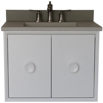 Crumley 31 " W Wall Mounted Wall Mounted Single Double Single Vanity Bathroom Vanity With Concrete Top