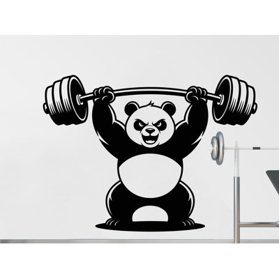 Adhésif mural Panda Gym Bodybuilder Fitness Decor Workout Art