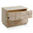 Modern Solid Oak Nightstand With 3d Carved Door & Double Drawers - Fully Assembled Bedside Table