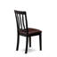 Ensemble de table de salle à manger 7 pièces composé d'une table de salle à manger ovale avec papillon et 6 chaises en similicuir, noir et cerise-49667934