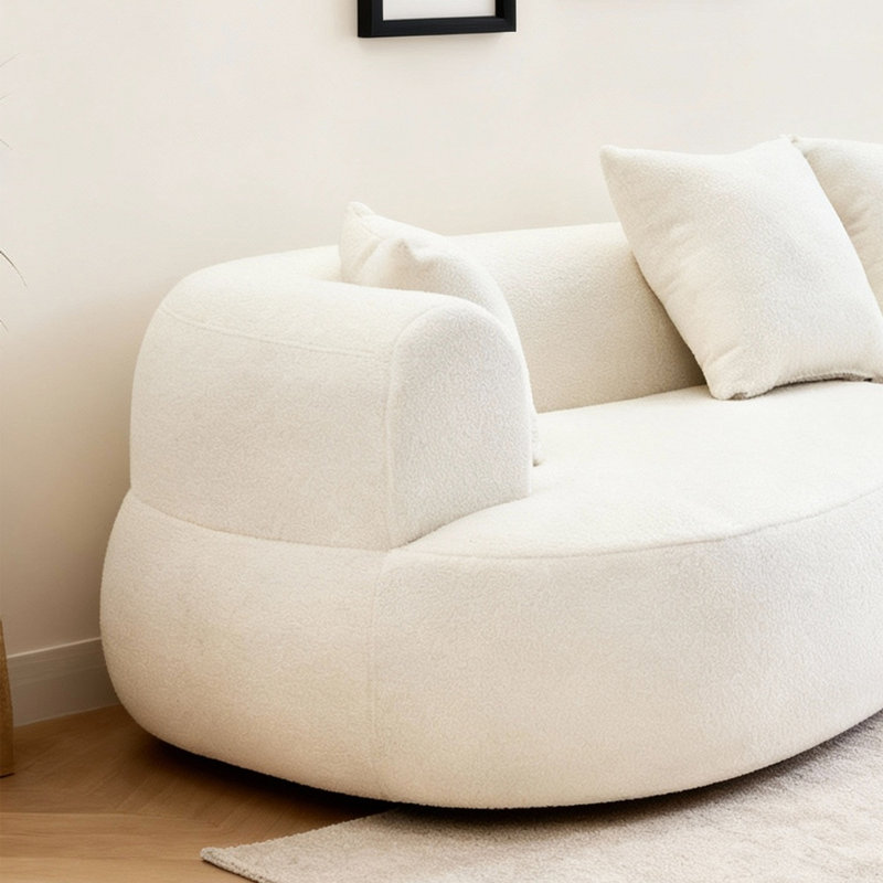 Canapé modulaire incurvé moderne de 122 pouces, Blanc