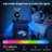 Night Stand with Charging Station, Wooden Side Table with Push Pull Drawer and LED Lights, Black End Table with Cat Customized Door for Bedroom, Living Room, Office, Courtyard, Lobby, Hotel, Cofe