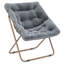 Fauteuil d'appoint douillet capitonné et rembourré avec cadre en métal doré pour le salon-524071270-491022506