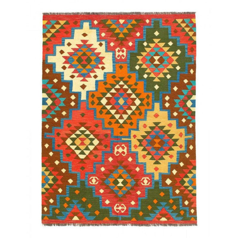 Felizarda Geometric Area Rug in Green