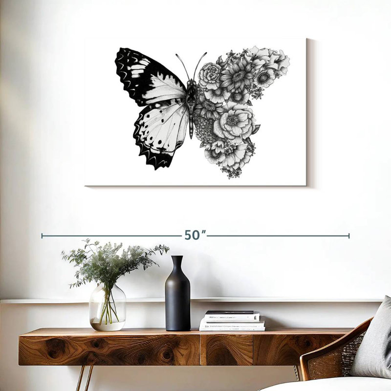 Brampt Butterfly In Bloom I, 24" H x 36" W