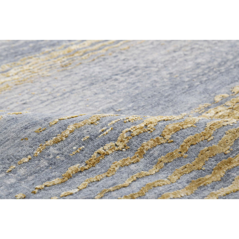 Hand Woven Silk and Wool Area Rug, Rectangle 10' x 14'