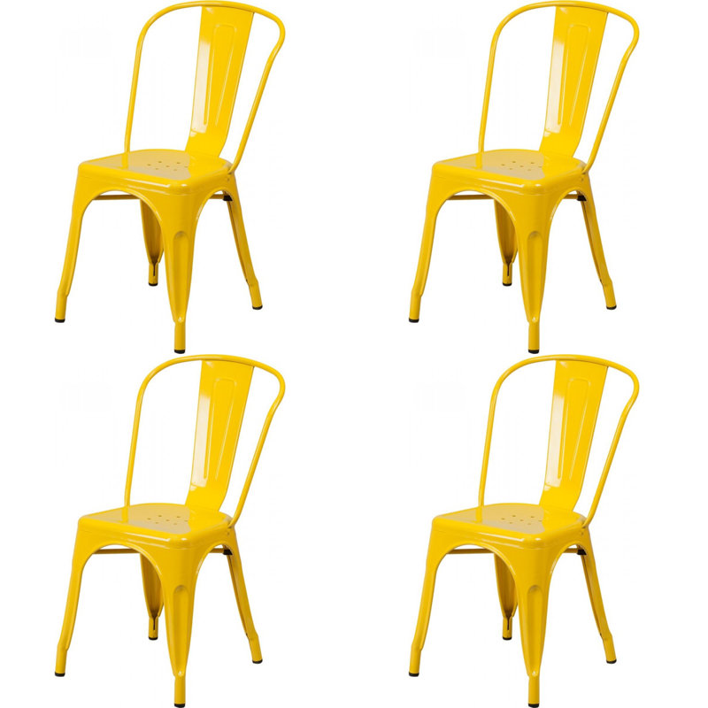 Chaise de patio empilable Hakana, Jaune
