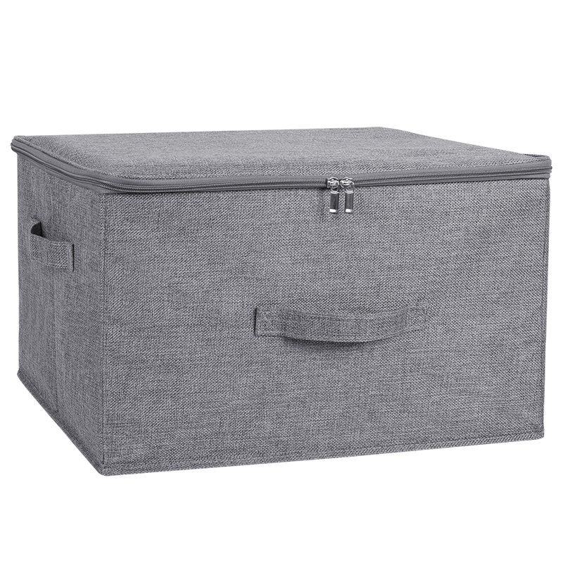 Grande boîte de rangement en tissu, H 12 po x l 20 po x P 15 po, Gris