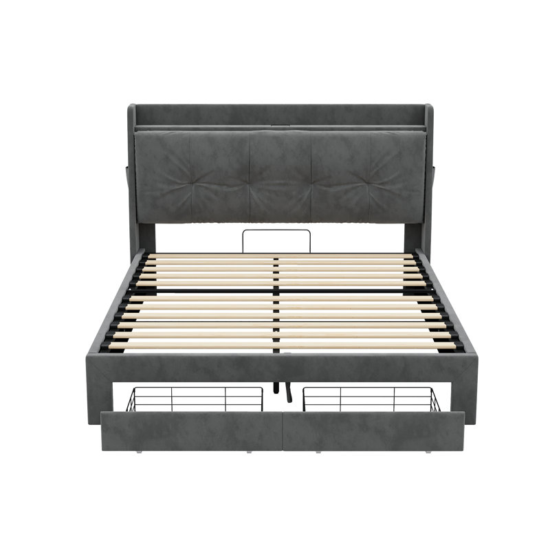 Upholstered Ottoman Storage Bed, Double (4'6)