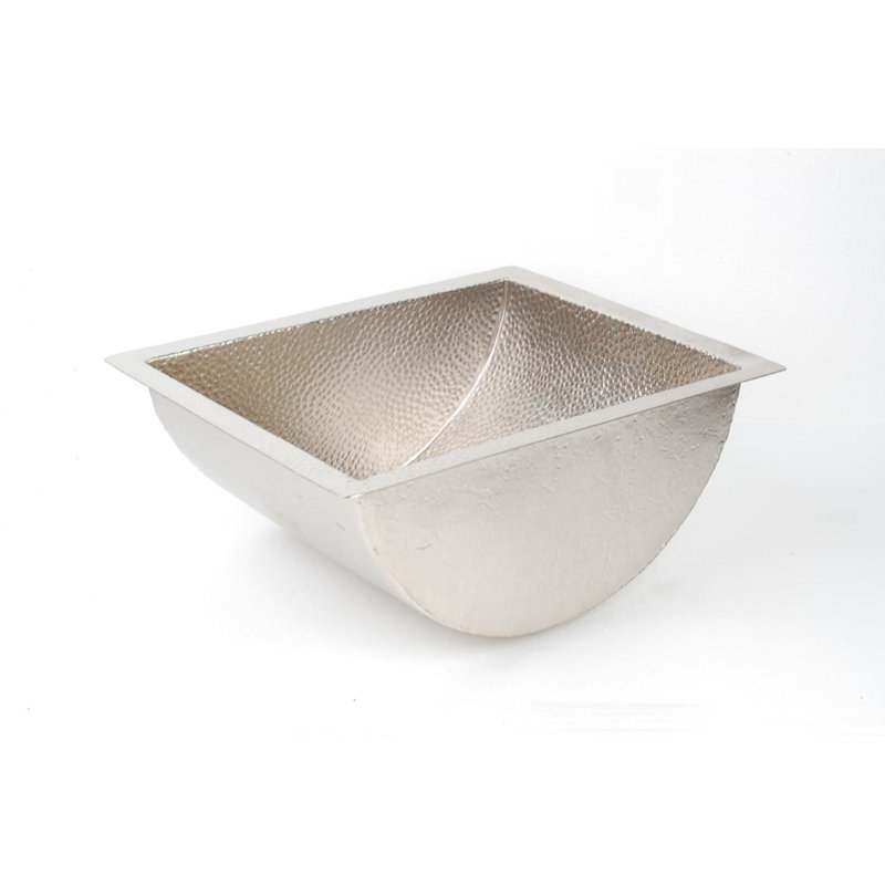 Lavabo de salle de bain rectangulaire encastrable en cuivre 7 po H, Nickel mat