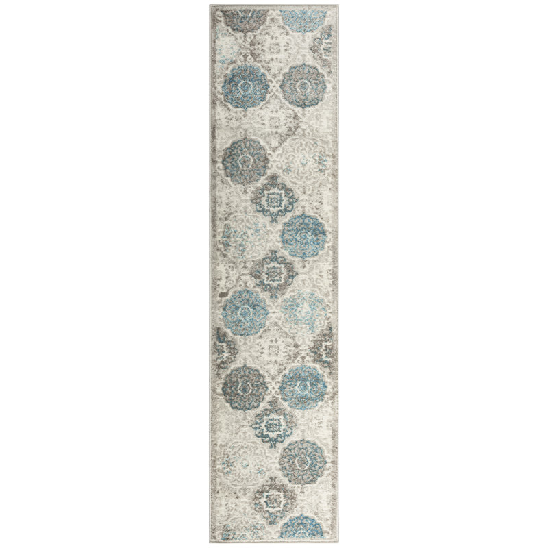 Damask Indoor Rug, Runner 1'6"x7'2"