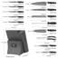 Ensemble de 15 couteaux de cuisine avec bloc Damascus, gris