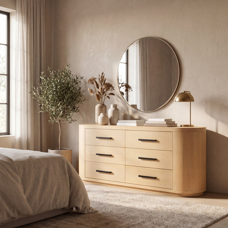 Commode ovale Lauryn, Brun / Noir