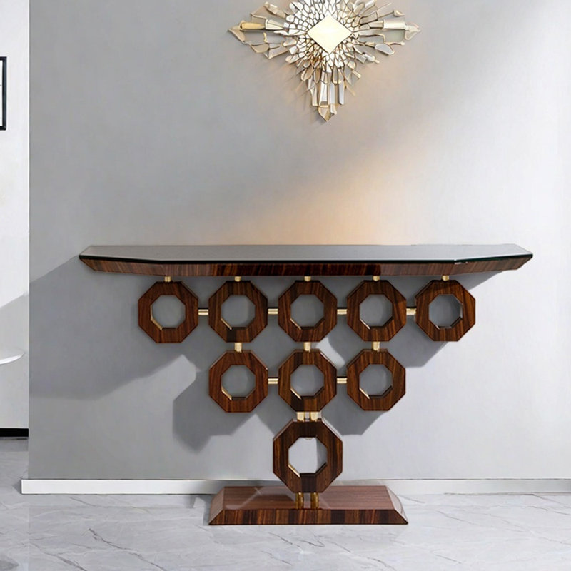Console de hall d'entrée artistique de luxe, H 33,5 po x l 47,2 po x P 15,7 po