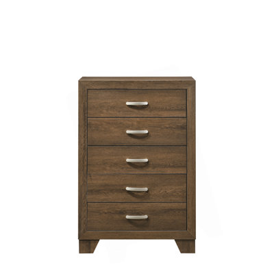 Commode 5 tiroirs en chêne au design classique et amplement d'espace de rangement