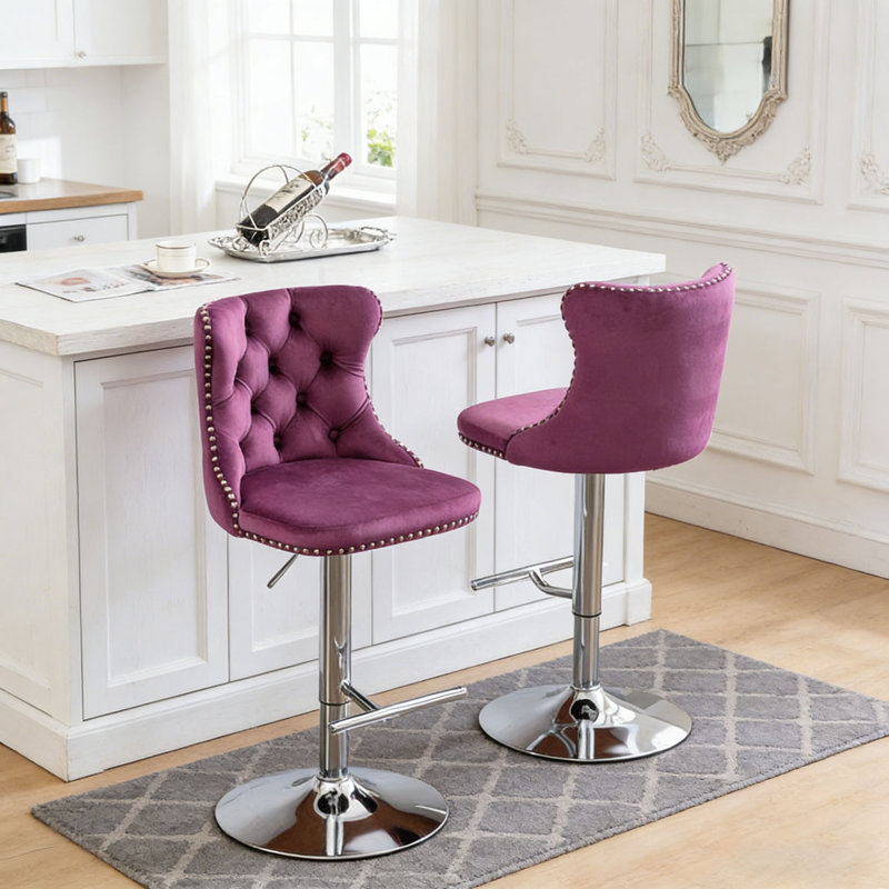 Tabourets de bar modernes et rembourrés, Mauve11
