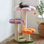 Arbre à chat 35,4 po à trois fleurs avec poteaux à griffer, tour à chat en forme de fleur pour l'intérieur, tablettes modernes pour grands chats