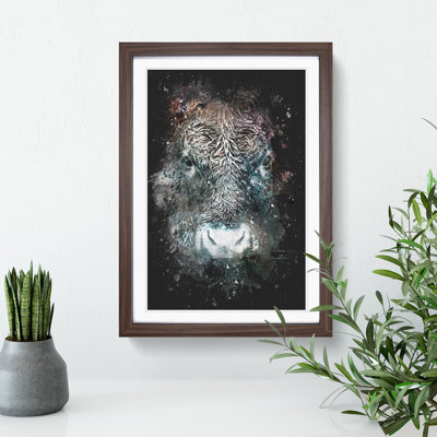 Colourful Bull Cow - Framed Print