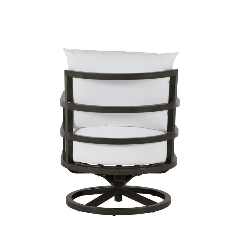 Outdoor Swivel Armchair, No Welt, Standard Plus, Arbor Chambray