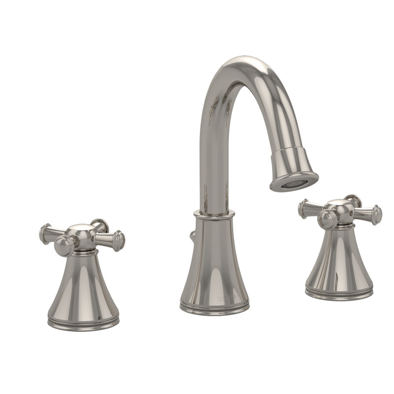 Robinet de lavabo de salle de bain espacé 1,2 GPM à deux poignées croisées TOTO® Vivian Alta®, nickel poli, Nickel poli