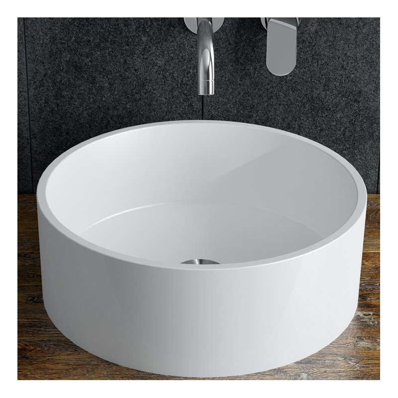 Lavabo de salle de bain vasque circulaire en polymère Bassini