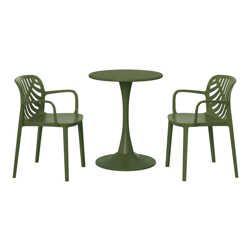 Ensemble repas d'extérieur rond, Vert