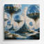Art mural gris Sci Fi Dome