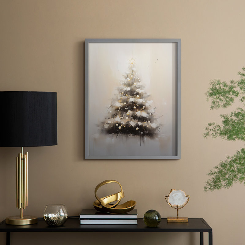 Art des Fêtes de Noël - Série 2 - CEC XXXVI, reproduction encadrée - bois massif, H 30 po x l 24 po, Gris