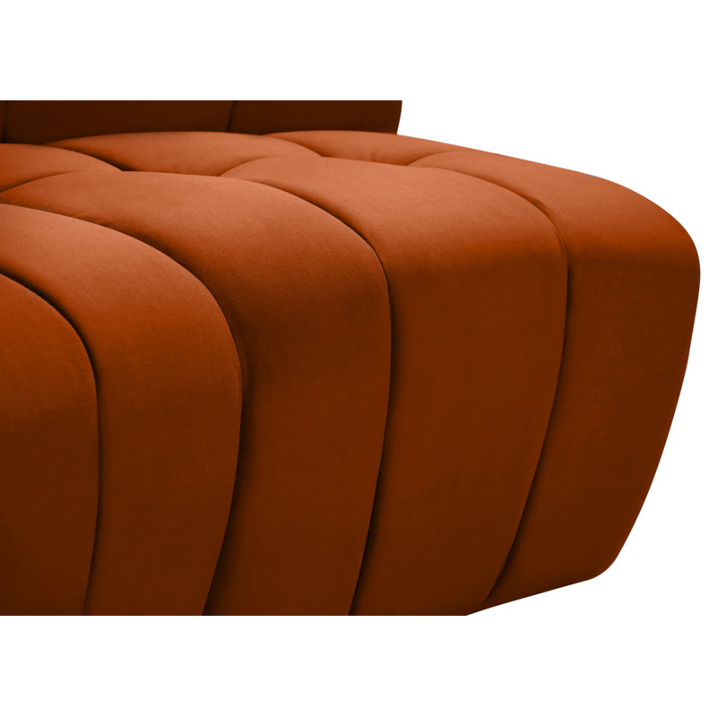 Jedson Velvet Sectional Symmetrical, Cognac Velvet