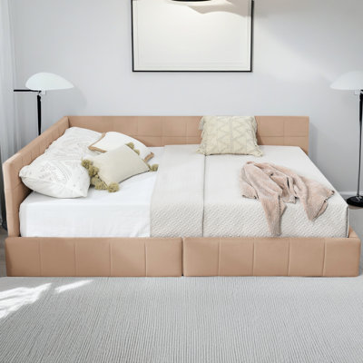 Queen Size Storage Upholstered Tufted Bed Frame, Sofa Bed Frame With Comfortable Backrest And Armrests, Queen Size Bed For Bedroom, Living Room,Velvet