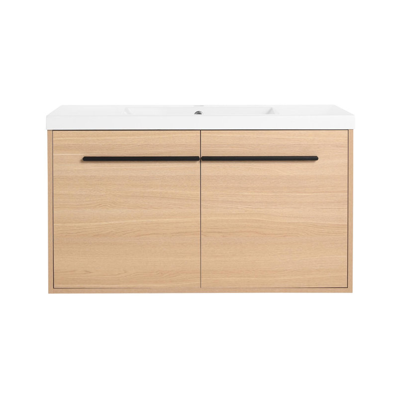 24 Inch Modern American Design Bathroom Vanity with Resin Sink, 35"