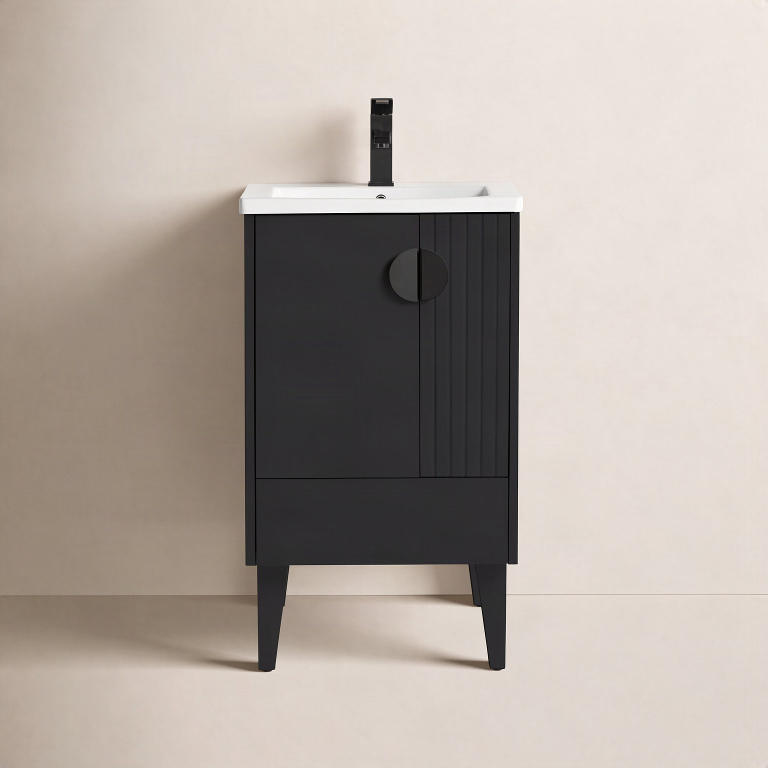 Saimah 20'' Single Bathroom Vanity, Black, Black