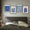 "Décoration murale minimaliste bleue et rose d'inspiration matisse", 4 pièces