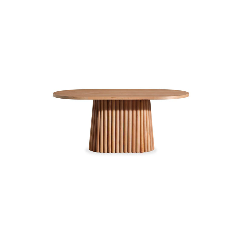 Modern Dining Table, Solid Brown, 67.0 x 29.5 x 35.4 inches | 100% MDF with Natural Beech Wood Coating | Elegant and Durable Design, Perfect for Contemporary Dining Rooms, Easy to Clean and Maintain