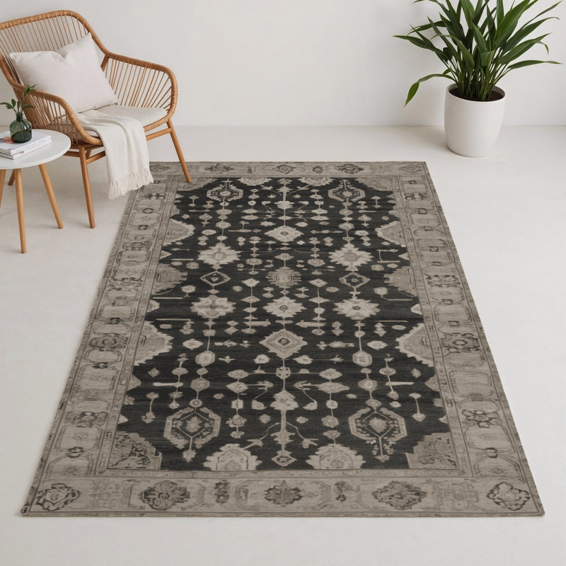 Tapis gris intérieur et extérieur surteint, Rectangle 5 pi x 7 pi