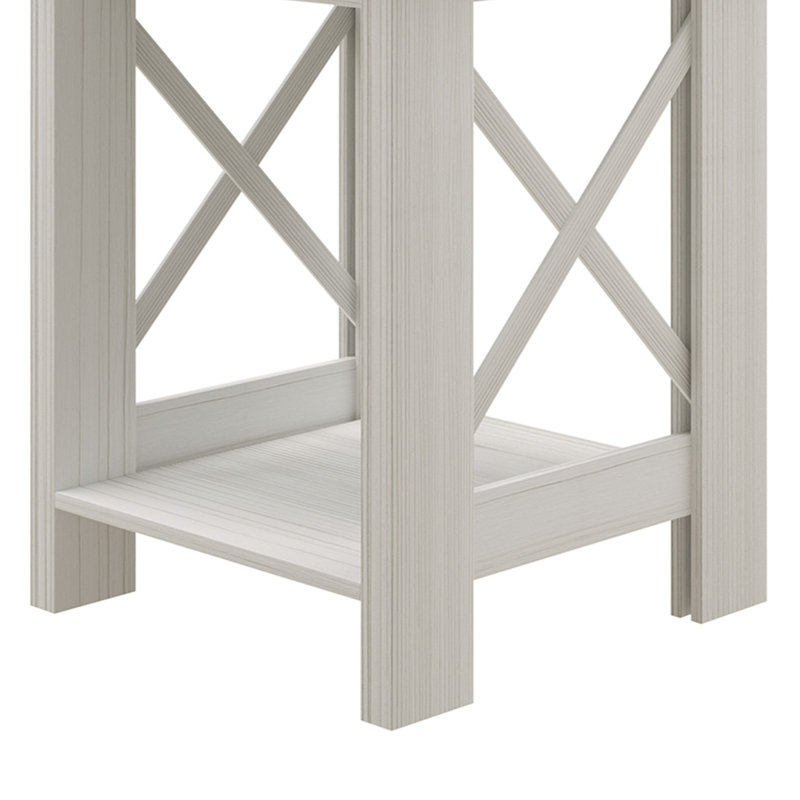 3-Piece Coffee and End Table Set with X-Style Accents in Light Grey, Light Grey