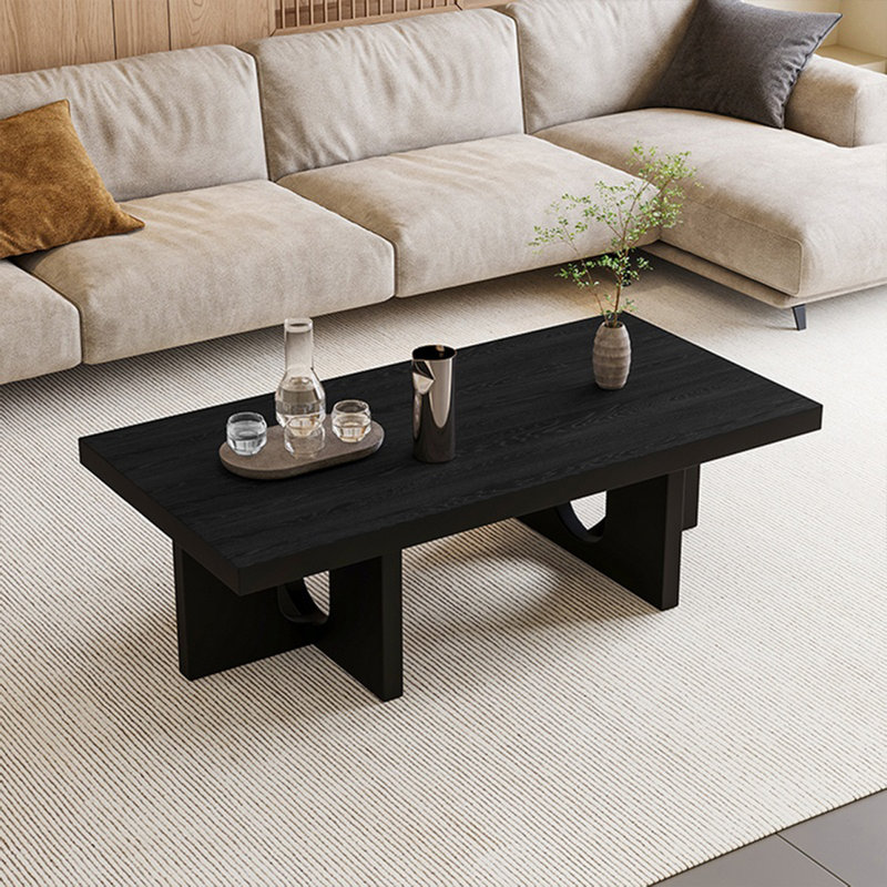 Table basse simple et élégante, H 15,75 po x L 59,06 po x l 26,77 po, Noir