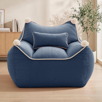 Bean Bag Chair,Giant Bean Bag Couch Cozy with Foam Filler, Large Corduroy Comfy Beanbag Chair with Back Support