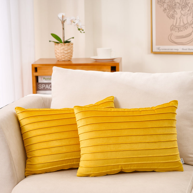 Warisi Velvet Cushion Pillow Cover, Yellow